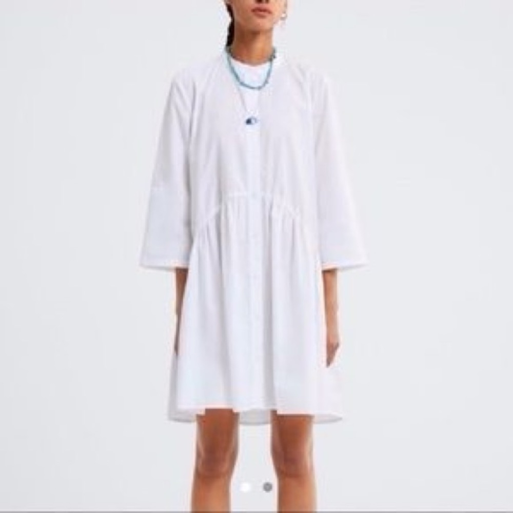ZARA White Poplin Dress